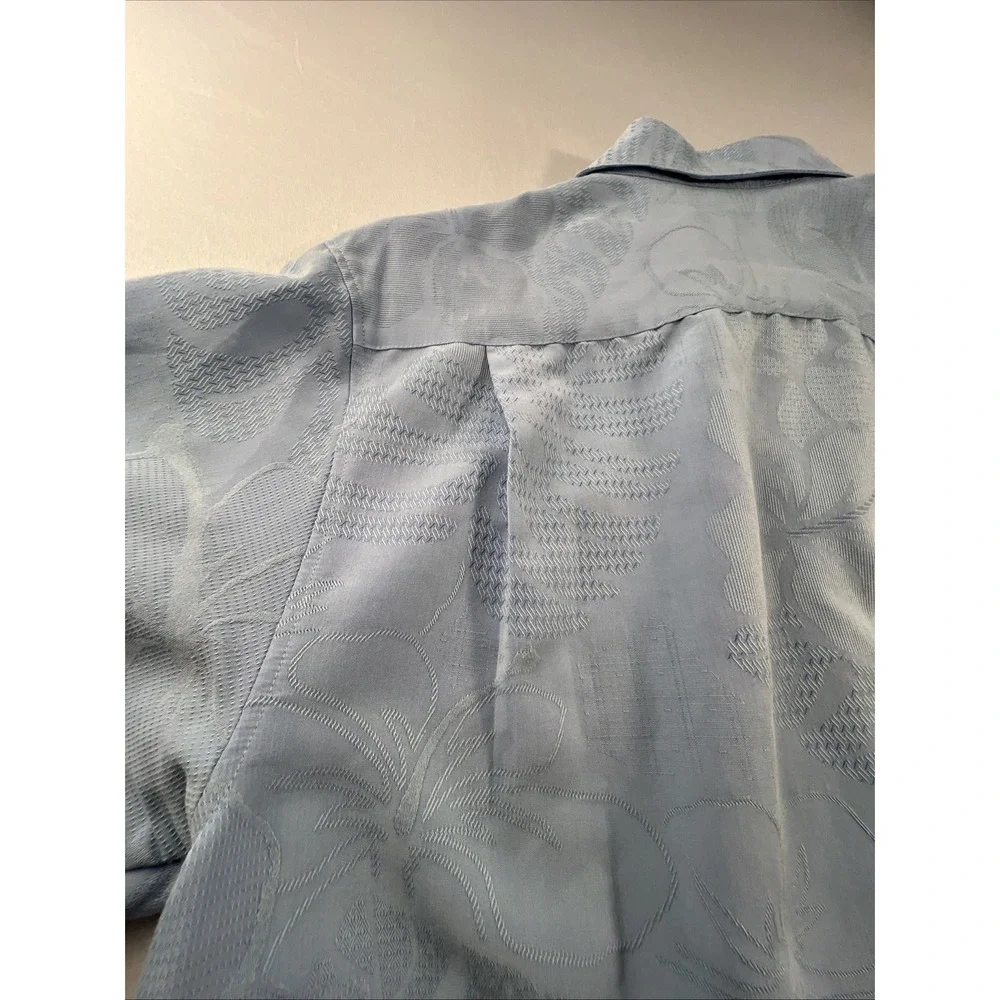 Bahama Bay Club Membership Men's Relaxed Fit Blue Floral SS Shirt Size Large